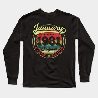 40th Birthday Vintage January 1981 400 Years Gift Long Sleeve T-Shirt